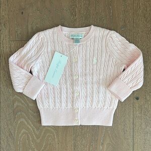 Ralph Lauren Pink Cable Knit Cardigan (9mos)